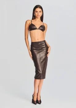 Esti Leather Bra -Fashion Loft Ecommerce Crop 20230815 Esti Bra Mercy Skirt Dark Chocolate 1401 ECOMM scaled