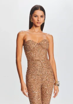 Elodie Sequin Jumpsuit -Fashion Loft Ecommerce Crop 23 09 22 ELODIEJUMPSUIT TANNIN 2095 ECOMM scaled