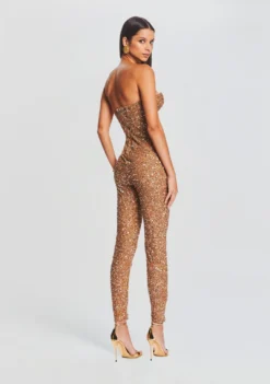 Elodie Sequin Jumpsuit -Fashion Loft Ecommerce Crop 23 09 22 ELODIEJUMPSUIT TANNIN 2131 ECOMM scaled