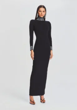 Monroe Embellished Knit Dress -Fashion Loft Ecommerce Crop 23 09 22 MONROEDRESS BLACK 1213 ECOMM scaled