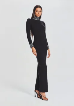 Monroe Embellished Knit Dress -Fashion Loft Ecommerce Crop 23 09 22 MONROEDRESS BLACK 1222 ECOMM scaled