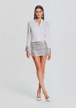 Skyla Top 9 Skyla Top -Fashion Loft Ecommerce Crop 23 09 22 SKYLATOP CHELSEASKIRT WHITESILVER 835 ECOMM scaled