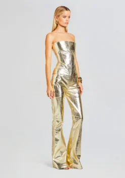 Jenesis Leather Top -Fashion Loft Ecommerce Crop 23 10 18 JENESISTOP GOLD LYNXLEATHERPANT GOLD 0317 ECOMM scaled