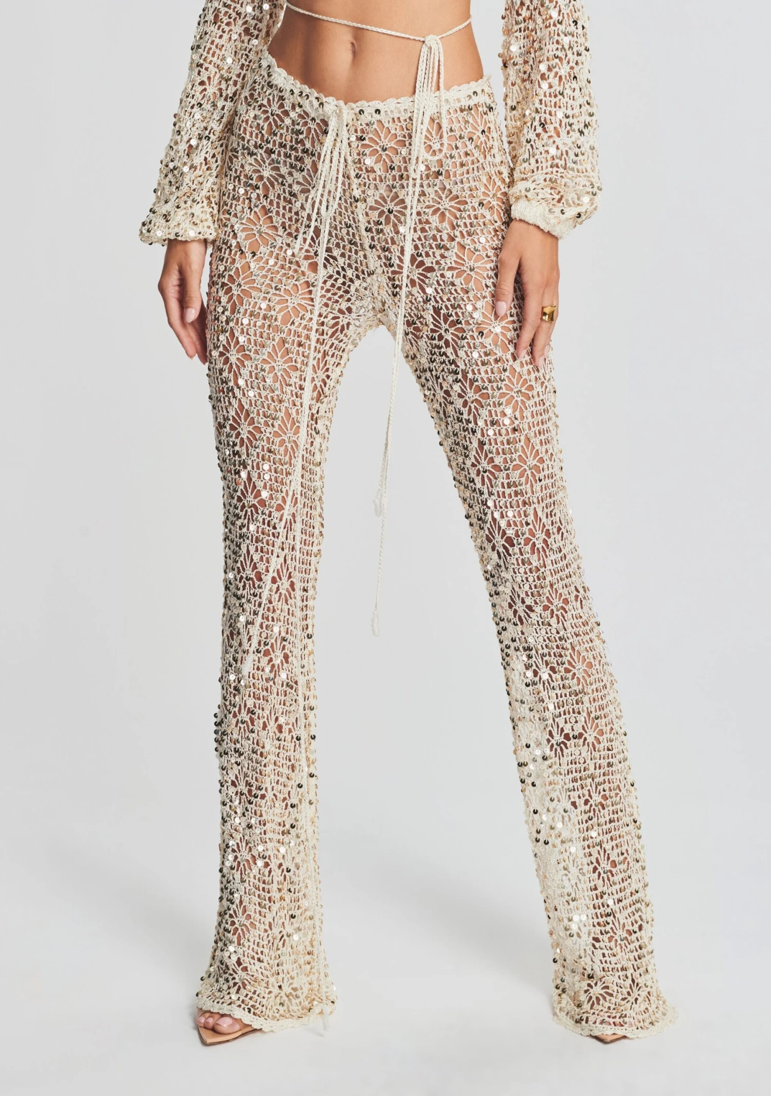 Brendi Sequin Crochet Pant 1 Brendi Sequin Crochet Pant