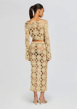 Sadie Knit Crochet Top -Fashion Loft Ecommerce Crop 24 02 16 SADIETOP SOFIESKIRT METALLICGOLD 043 ECOMM scaled