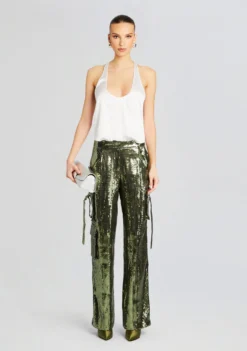 André Cargo Sequin Pant -Fashion Loft Ecommerce Crop 24 02 29 ANDREPANT MILITARYGREENSEQUIN 0954 ECOMM scaled