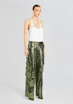 André Cargo Sequin Pant -Fashion Loft Ecommerce Crop 24 02 29 ANDREPANT MILITARYGREENSEQUIN 0997 ECOMM scaled