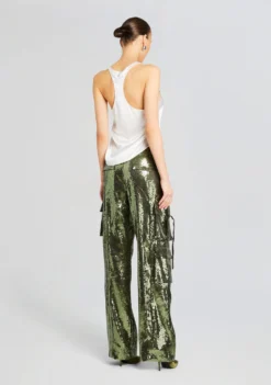 André Cargo Sequin Pant -Fashion Loft Ecommerce Crop 24 02 29 ANDREPANT MILITARYGREENSEQUIN 1005 ECOMM scaled