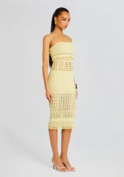 Caroline Knit Crochet Dress -Fashion Loft Ecommerce Crop 24 02 29 CAROLINEDRESS METALLICBUTTERCREAM 2038 ECOMM scaled