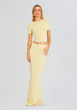 Clare Knit Baby Tee 9 Clare Knit Baby Tee -Fashion Loft Ecommerce Crop 24 03 12 CLAREBABYTEE KORASKIRT BUTTER 1407 ECOMM scaled