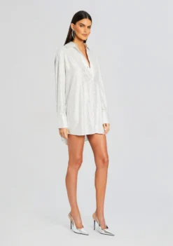 Maddox Embellished Shirt Dress -Fashion Loft Ecommerce Crop 24 03 12 MADDOXSHIRT WHITE RUTHMINISHOULDERBAG SILVER 0424 ECOMM scaled