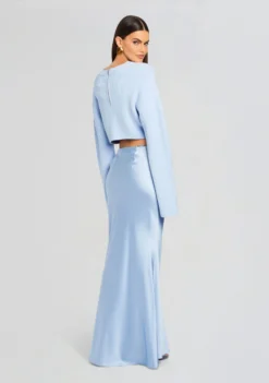 Lucinda Sweater -Fashion Loft Ecommerce Crop 24 03 13 SILVANASKIRT DAPHKNITCARGO LUCINDASWEATER ICEBLUE 1760 ECOMM scaled