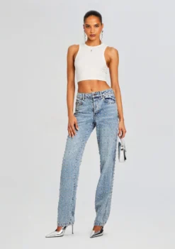 Vero Embellished Denim Pant -Fashion Loft Ecommerce Crop 24 03 27 CLEATANK WHITE VEROPANT TANGIER 1877 ECOMM scaled