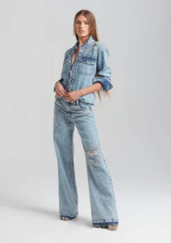 Doreen Crystal Embellished Denim Shirt 9 Doreen Crystal Embellished Denim Shirt -Fashion Loft Ecommerce Crop Retrofete Ecomm set2 Look13 1865 scaled
